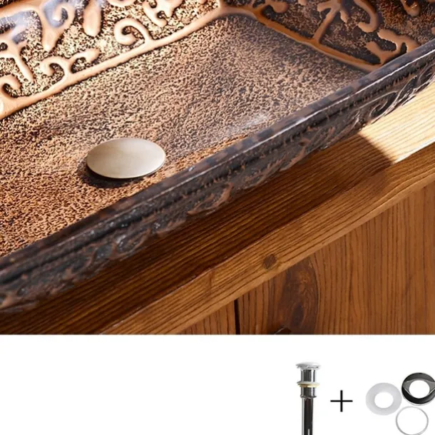 Bathroom Sink Faucet Suit Contain with Zinc Alloy Bathroom Mounting Ring Antique Tempered Glass Rectangular Vessel Sink and Brass Water Drain