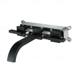 Bathroom Sink Faucet ,Wall Mount Brass Waterfall Widespread Black Two Handles Two Holes Bath Taps