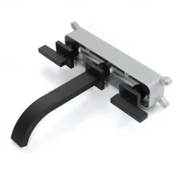 Bathroom Sink Faucet ,Wall Mount Brass Waterfall Widespread Black Two Handles Two Holes Bath Taps