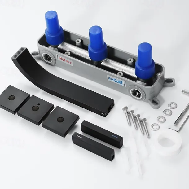 Bathroom Sink Faucet ,Wall Mount Brass Waterfall Widespread Black Two Handles Two Holes Bath Taps