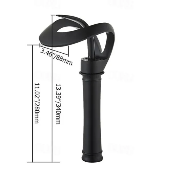 Bathroom Sink Faucet Waterfall Spout, Brass Mixer Basin Taps, Single Handle One Hole Bath Taps Painted Finishes Tall Body Modern Style