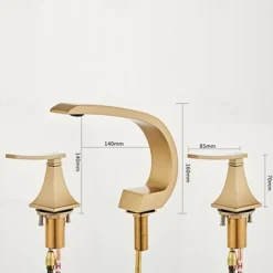 Bathroom Sink Faucet Widespread Oil-rubbed Bronze/Nickel Brushed/Electroplated Widespread Two Handles Three HolesBath Taps