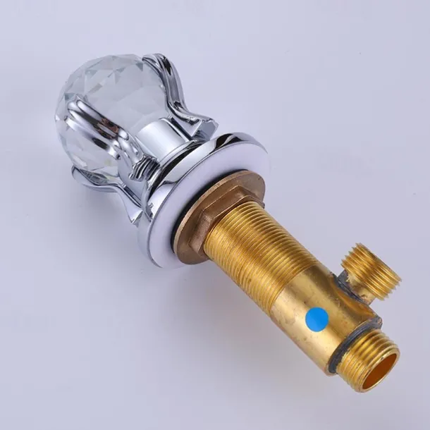 Bathroom Sink Faucet with Two Crystal Knob Handles Waterfall Matte Black/Chrome Deck Mounted Widespread 3 Holes Bathroom Faucets for Bathtub or Sink