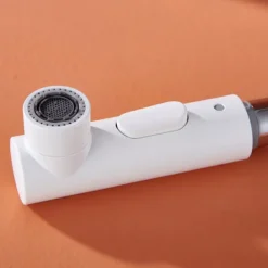 Bathroom Sink Faucet with Pull Out Spray,Brass 3-modes Electroplated / Painted Finishes Centerset Single Handle One Hole Lavatory Rotating Spout for Cold and Hot Water Bath Taps