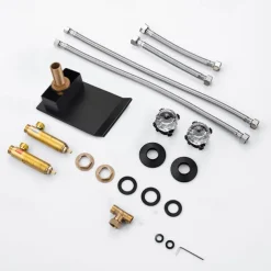 Bathroom Sink Faucet with Two Crystal Knob Handles Waterfall Matte Black/Chrome Deck Mounted Widespread 3 Holes Bathroom Faucets for Bathtub or Sink