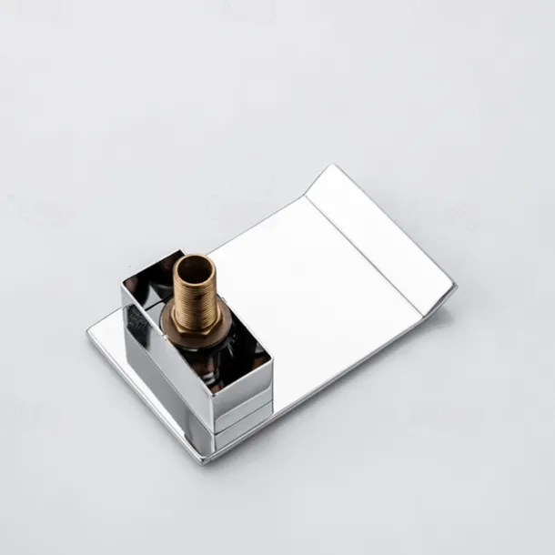 Bathroom Sink Faucet with Two Crystal Knob Handles Waterfall Matte Black/Chrome Deck Mounted Widespread 3 Holes Bathroom Faucets for Bathtub or Sink