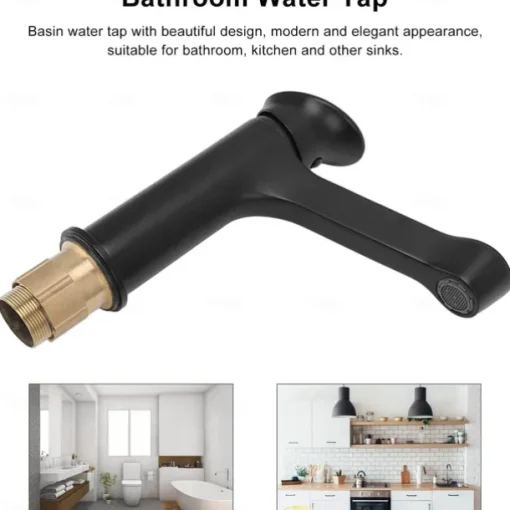 Bathroom Sink Faucet,Black Bathroom Faucet,Brass Single Handle One Hole Bath Taps(Black/Grey/Chrome/Golden)