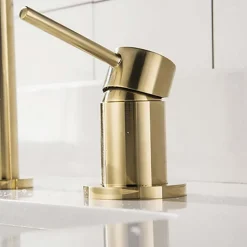 Bathroom Sink Faucet,Black/Chrome/Brushed Gold/Rose Gold Finish Widespread Single Handle Dual Holes Basin Sink Mixer Tap Washroom Faucet with Hot and Cold Switch