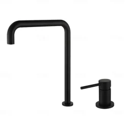 Bathroom Sink Faucet,Black/Chrome/Brushed Gold/Rose Gold Finish Widespread Single Handle Dual Holes Basin Sink Mixer Tap Washroom Faucet with Hot and Cold Switch