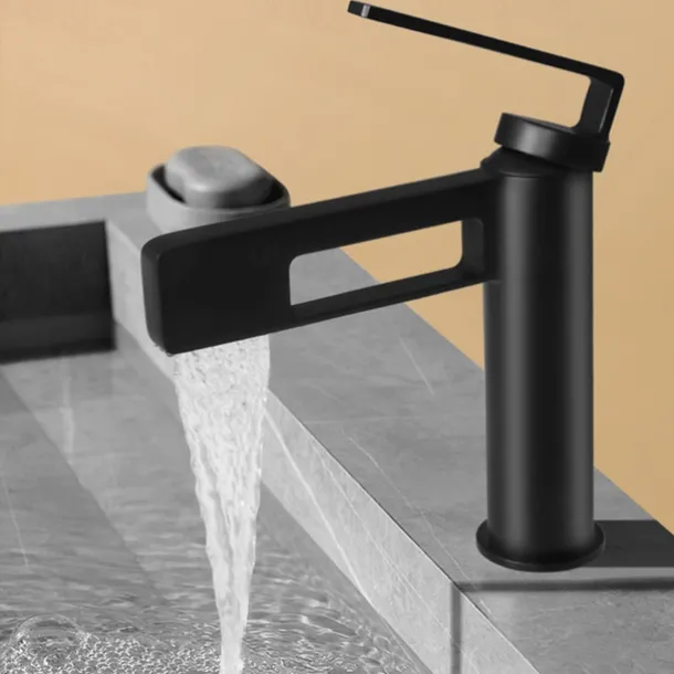 Bathroom Sink Faucet,Black Bathroom Faucet,Brass Single Handle One Hole Gun Shape Bath Taps(Black/Grey/Chrome/Golden)