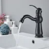 Bathroom Sink Faucet,Brass Contemporary Style Single Handle One Hole Bath Tap with Hot and Cold Switch