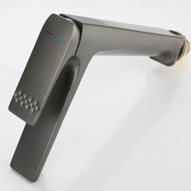 Bathroom Sink Faucet,Brass Stereoscopy Single Handle One Hole Bath Taps with Hot and Cold Switch