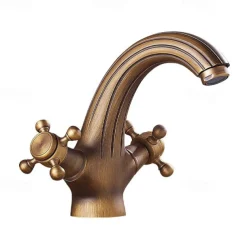 Bathroom Sink Faucet,Classic Electroplated / Painted Finishes Centerset Two Handles One Hole Bath Taps