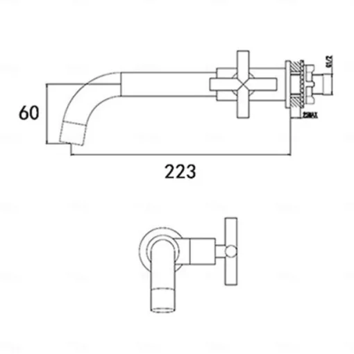 Bathroom Sink Faucet,Rotatable Wall Mount Industrial Style Single Handle One Hole Bath Taps with Cold Water Only
