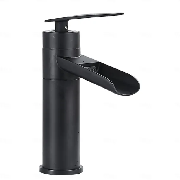 Bathroom Sink Faucet,Rotatable Electroplated Centerset Single Handle One Hole Bath Taps with Hot and Cold Switch