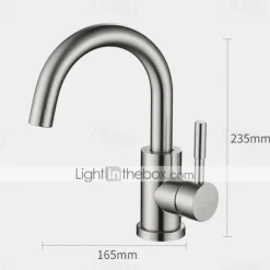 Bathroom Sink Faucet,Single Handle Black Nickel/White Dainted/Brushed Nickel One Hole Standard Spout Stainless Steel Bathroom Sink Faucet with Hot and Cold Water