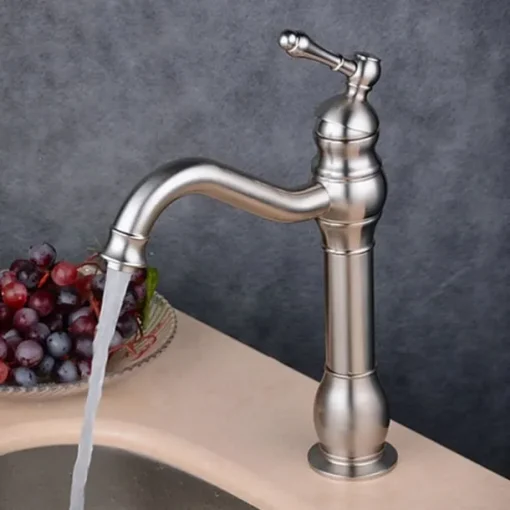 Bathroom Sink Faucet,Single Handle Rose Gold/Black/Brushed Gold/ Brass/Rustic Nickel One Hole Widespread Electroplated Faucet with Hot and Cold Water