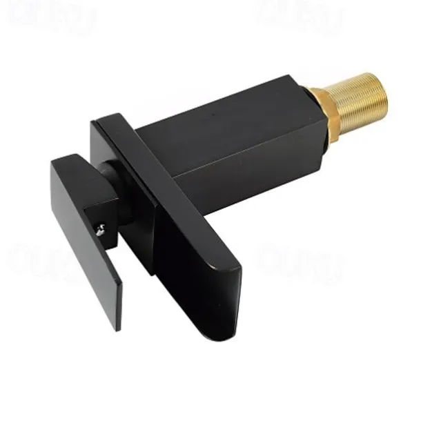 Bathroom Sink Faucet,Waterfall Oil-rubbed Bronze Centerset Widespread Single Handle One Hole Bath Taps with Hot and Cold Switch