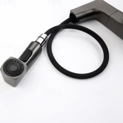 Bathroom Sink Mixer Faucet Liftable Body Pull Out 2 Mode Spout, 360° Rotatable Washroom Brass Basin Tap Deck Mounted, with Hot and Cold Water Vessel Tap