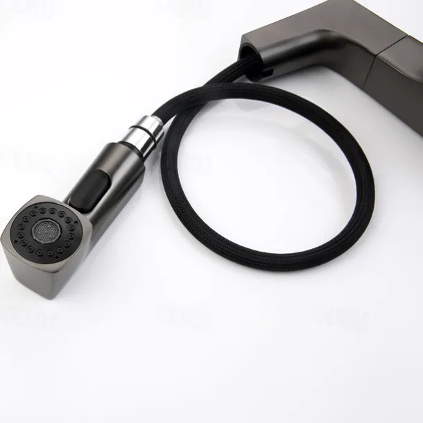 Bathroom Sink Mixer Faucet Liftable Body Pull Out 2 Mode Spout, 360° Rotatable Washroom Brass Basin Tap Deck Mounted, with Hot and Cold Water Vessel Tap