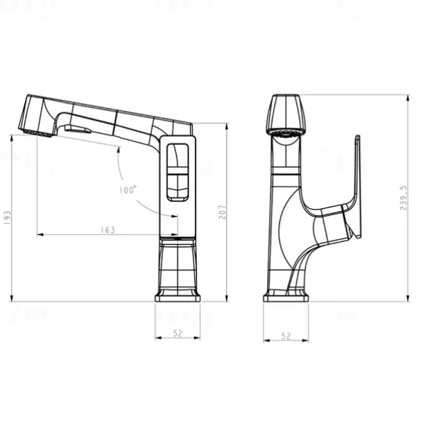 Bathroom Sink Mixer Faucet Liftable Body Pull Out 2 Mode Spout, 360° Rotatable Washroom Brass Basin Tap Deck Mounted, with Hot and Cold Water Vessel Tap