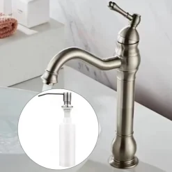 Bathroom Sink Mixer Faucet Antique Brass ORB, 360 Rotatable Basin Tap Single Handle Deck Mounted, Traditional Washroom Vessel Bath Taps