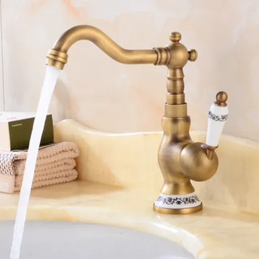 Bathroom Sink Mixer Faucet, Basin Taps with Cold and Hot Hose