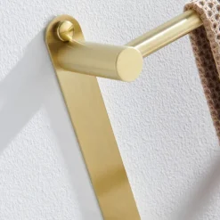 Bathroom Three-layer Shelf with Hooks Stainless Steel Multi-function Towel Rack Wall Mounted Matte Gold and Brushed Nickel 1pc