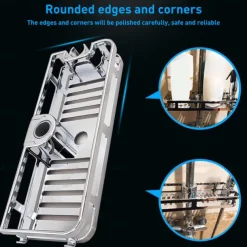 Bathroom Tray Stand Storage Rack Anti Bacteria Organizer Rectangle Lifting Rod No Drilling Shower Shelf Lifting Removable Practical Bathroom Pole Shower Storage Rack