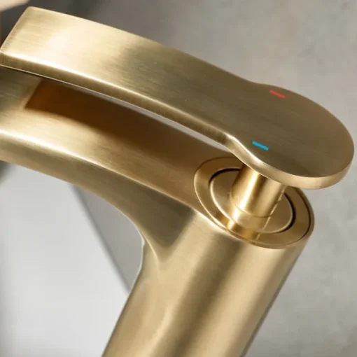Bathroom Waterfall Sink Faucet, Basin Mixer Taps Tall Short Brass, Deck Mounted Single Handle One Hole Tap with Hot and Cold Hose Vessel Water Tap Washroom