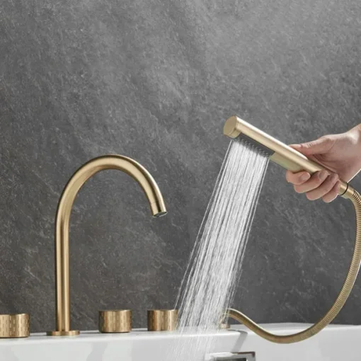 Bathtub Faucet - Contemporary Electroplated Roman Tub Brass Valve Bath Shower Mixer Taps