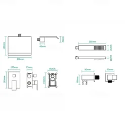 Bathtub Faucet - Contemporary Chrome Wall Installation Ceramic Valve Bath Shower Mixer Taps