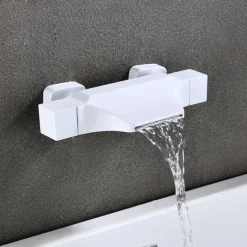 Bathtub Faucet - Contemporary Electroplated Wall Mounted Ceramic Valve Bath Shower Mixer Taps