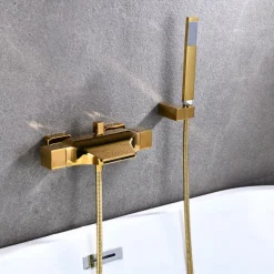 Bathtub Faucet - Contemporary Electroplated Wall Mounted Ceramic Valve Bath Shower Mixer Taps