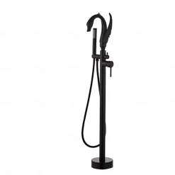 Bathtub Faucet - Contemporary Chrome Floor Mounted Ceramic Valve Bath Shower Mixer Taps