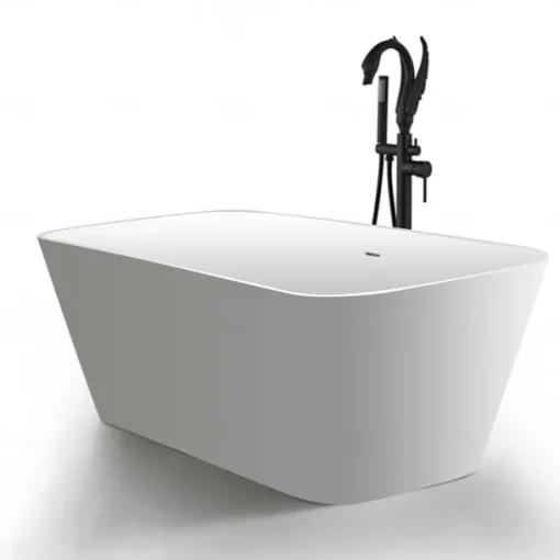 Bathtub Faucet - Contemporary Chrome Floor Mounted Ceramic Valve Bath Shower Mixer Taps