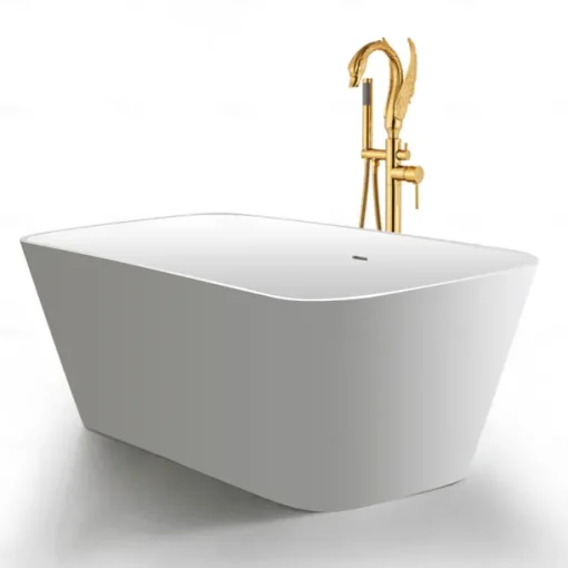 Bathtub Faucet - Contemporary Chrome Floor Mounted Ceramic Valve Bath Shower Mixer Taps