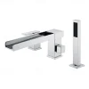 Bathtub Faucet -3 Holes Waterfall Bathtub Mixer Tap Chrome Bathroom Shower Faucet