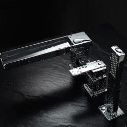 Bathtub Faucet -3 Holes Waterfall Bathtub Mixer Tap Chrome Bathroom Shower Faucet