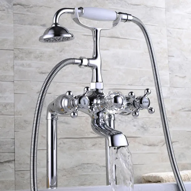 Bathtub Faucet - Modern Contemporary Electroplated Roman Tub Ceramic Valve Bath Shower Mixer Taps