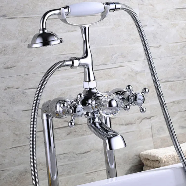 Bathtub Faucet - Modern Contemporary Electroplated Roman Tub Ceramic Valve Bath Shower Mixer Taps