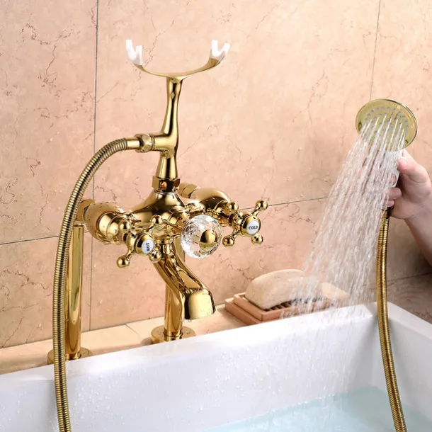 Bathtub Faucet - Modern Contemporary Electroplated Roman Tub Ceramic Valve Bath Shower Mixer Taps