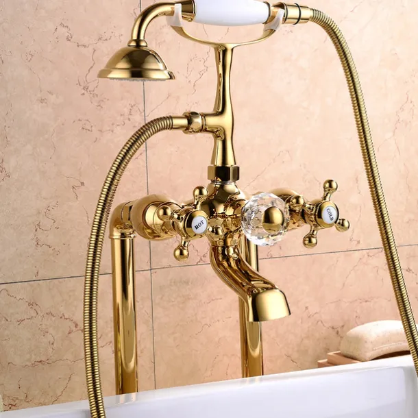 Bathtub Faucet - Modern Contemporary Electroplated Roman Tub Ceramic Valve Bath Shower Mixer Taps