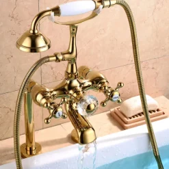 Bathtub Faucet - Modern Contemporary Electroplated Roman Tub Ceramic Valve Bath Shower Mixer Taps