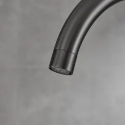 Bathtub Faucet Floor Mount Freestanding Tub Filler Brass High Flow Shower Faucets with Handheld Shower Mixer Taps Swivel Spout(Gun Grey)