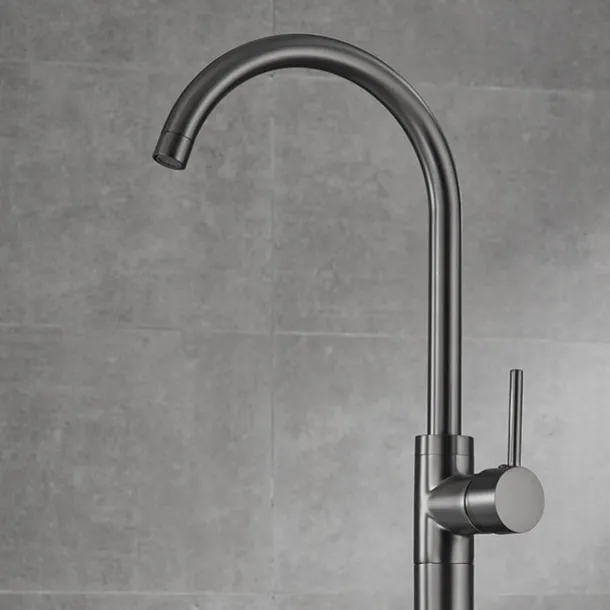 Bathtub Faucet Gun Grey Contemporary Electroplated Free Standing Ceramic Valve Bath Shower Mixer Taps