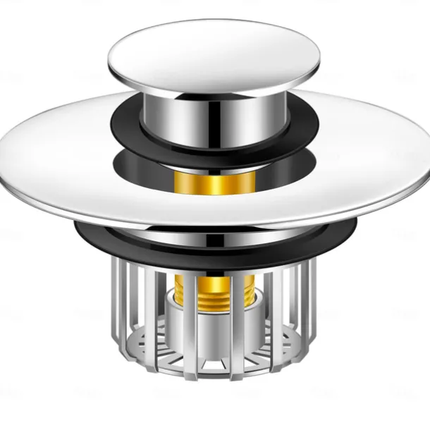 Bathtub Stopper Shower Drain Hair Catcher, Pop-up Tub Stopper with Strainer Bathroom Drain Plug Drain Protector for 1-1/2 to 1-3/4" Bath Drain Hole