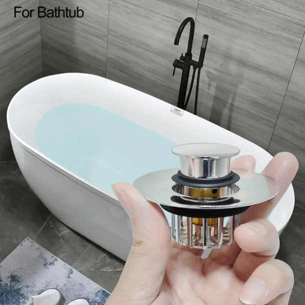 Bathtub Stopper Shower Drain Hair Catcher, Pop-up Tub Stopper with Strainer Bathroom Drain Plug Drain Protector for 1-1/2 to 1-3/4" Bath Drain Hole