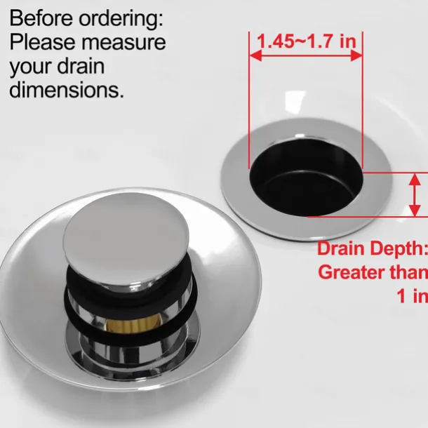 Bathtub Stopper Shower Drain Hair Catcher, Pop-up Tub Stopper with Strainer Bathroom Drain Plug Drain Protector for 1-1/2 to 1-3/4" Bath Drain Hole