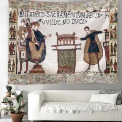Bayeux Medieval Tapestry Middle Age Tapestry Wall Art Decor Photograph Backdrop Blanket Curtain Home Bedroom Living Room Decoration